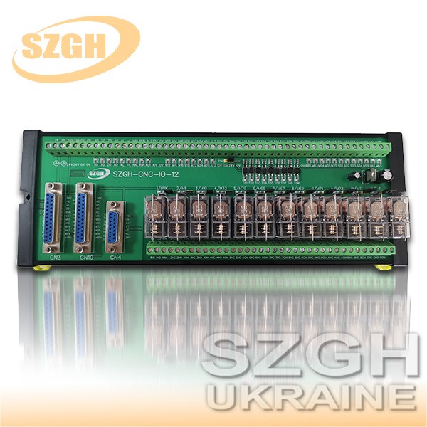 Релейна плата інтерфейсу SZGH-CNC-IO-12 до систем верстатів із ЧПУ Релейна плата інтерфейсу SZGH-CNC-IO-12 до систем верстатів із ЧПУ