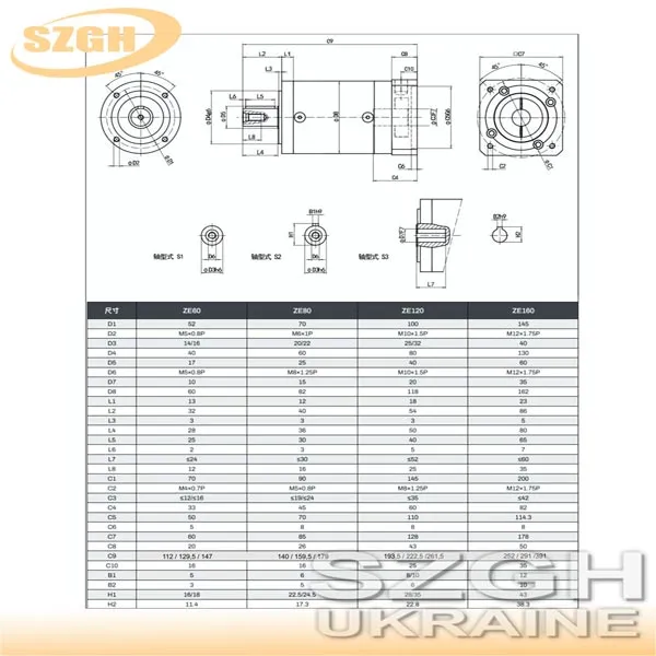 Планетарний редуктор ZE80-L1_1:8